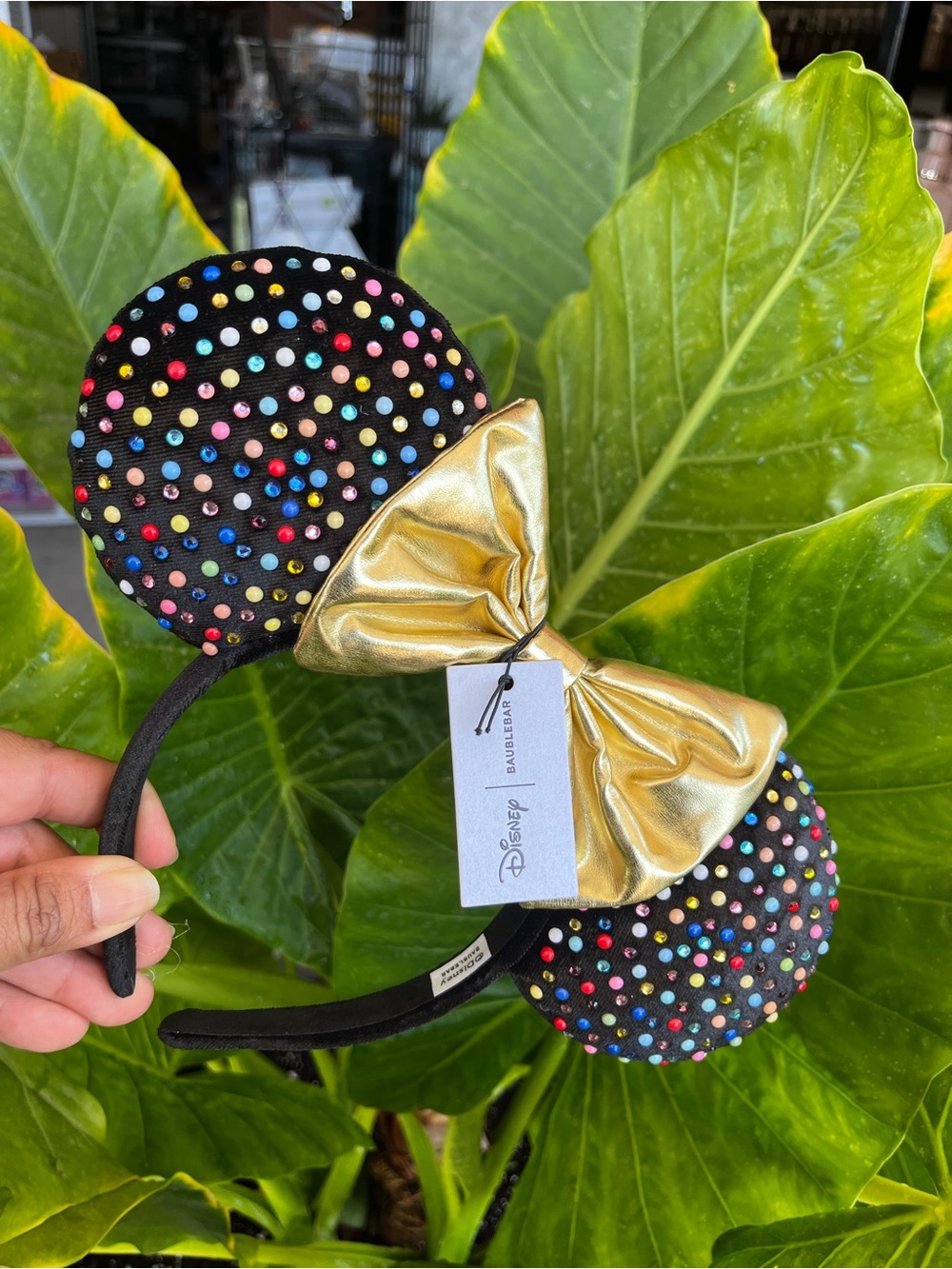 Disney Baublebar Minnie Mouse Crystal  Multicolored Gem Ears Headband